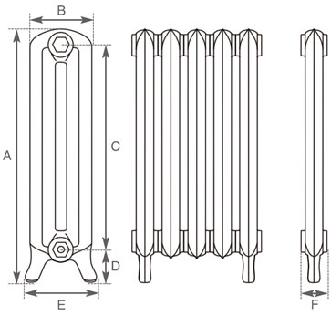 Peerless cast iron radiator measurements