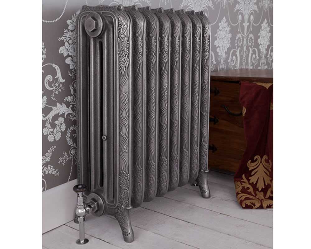 hand burnished 4 column cast iron radiator in period property