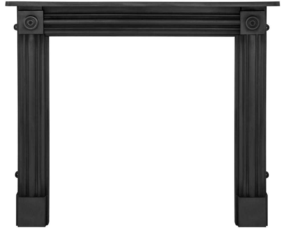 Regent cast iron fireplace surround in black finish