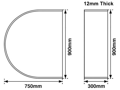curved glass stove hearth measurements
